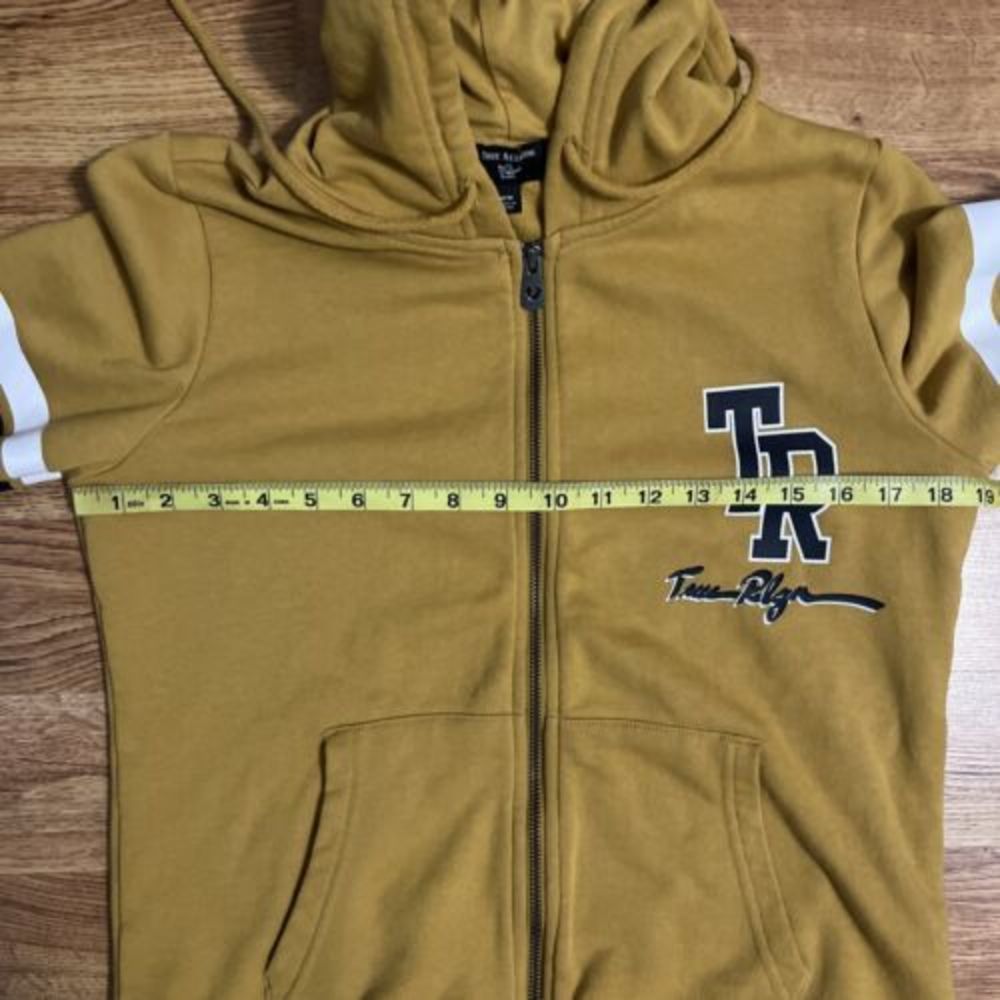 True Religion Gold Coast Collegiate Zip Up Hoodie Size Medium Womens - Picture 2 of 4